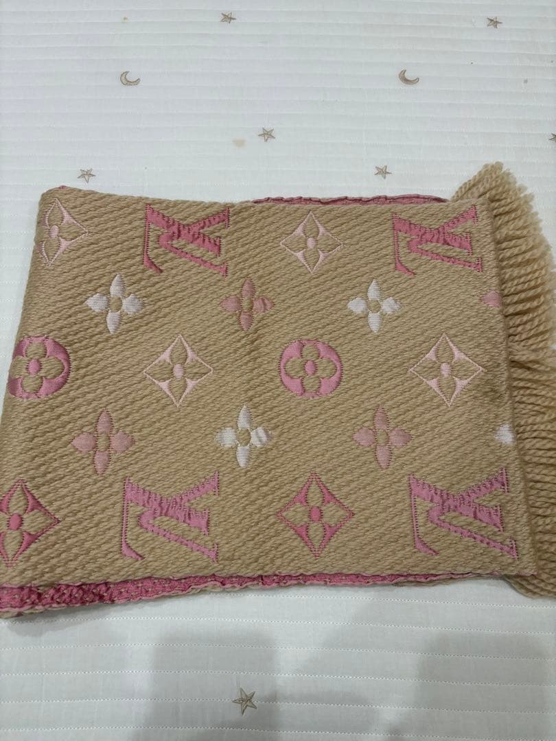 Louis Vuitton マフラー ベージュ ピンク