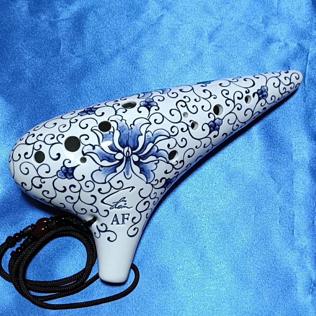 S Hiropy【オカリナ】フォーカリンク手描き白磁青花アルトF管