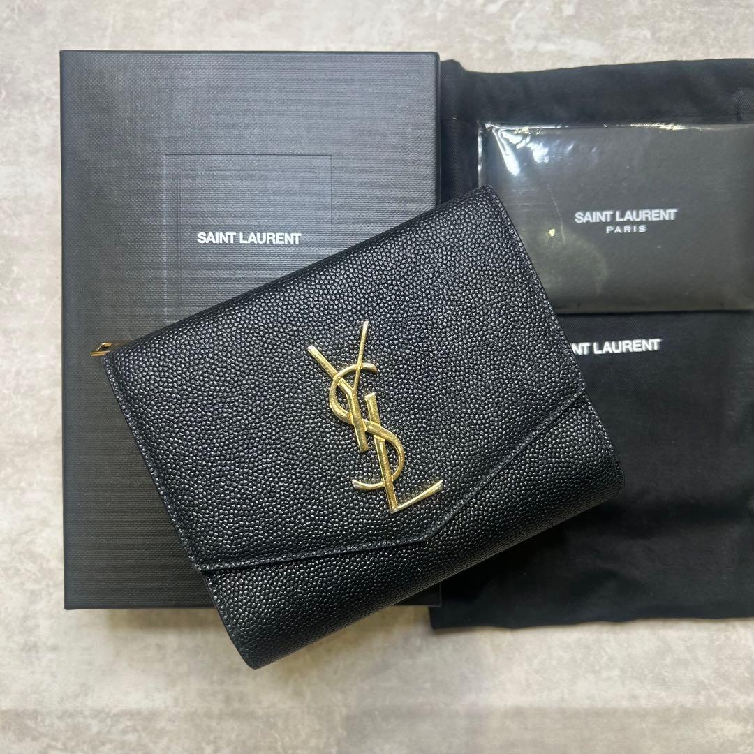 新品同様✨SAINT LAURENT ブラック 二つ折り財布