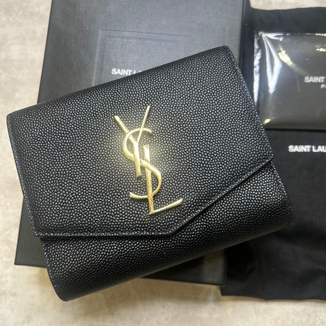 新品同様✨SAINT LAURENT ブラック 二つ折り財布