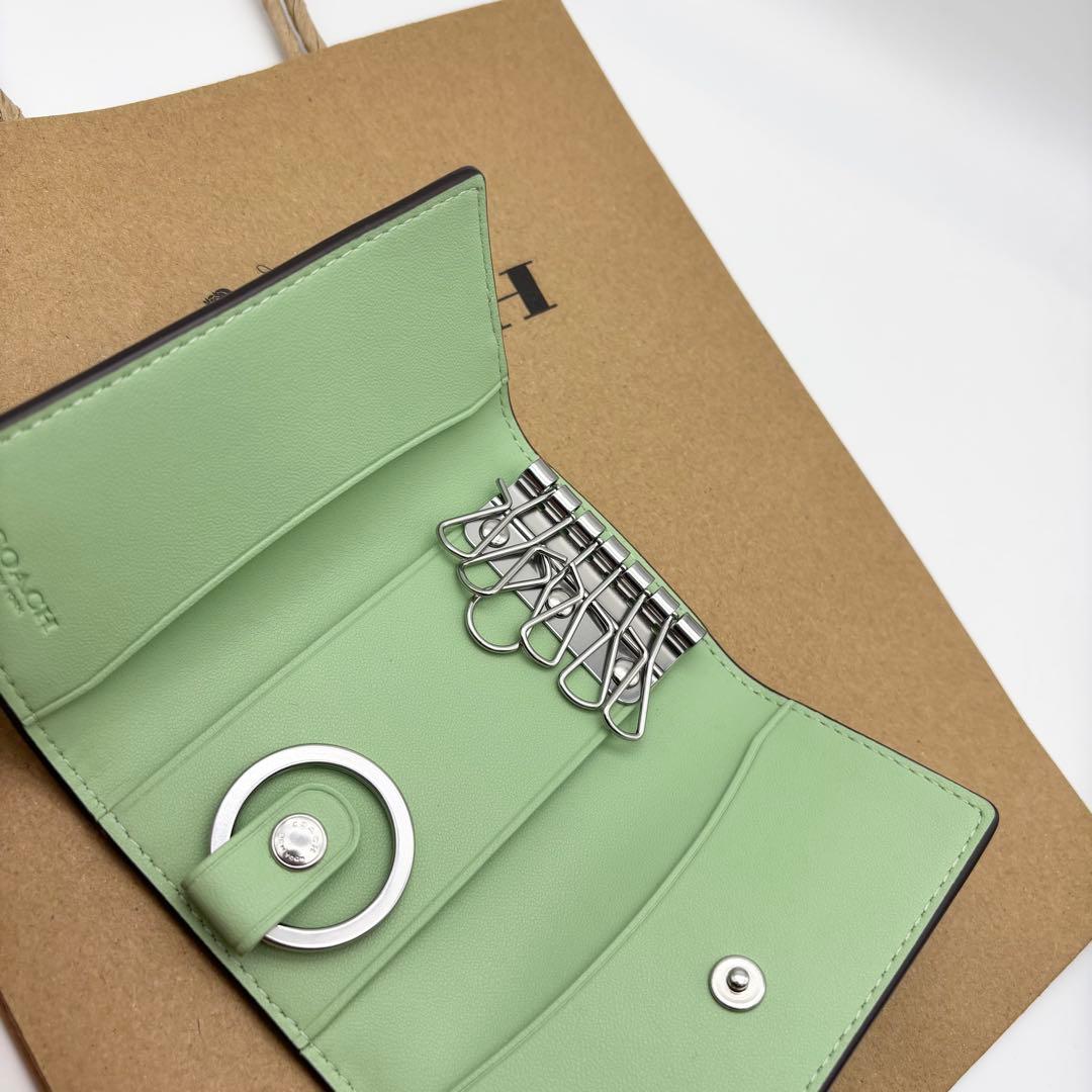 【COACH☆新品】 エッセンシャル 6 リング キー ケース☆ペブル レザー