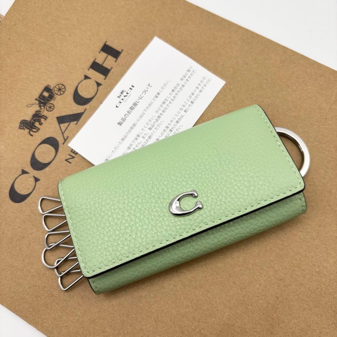 【COACH☆新品】 エッセンシャル 6 リング キー ケース☆ペブル レザー
