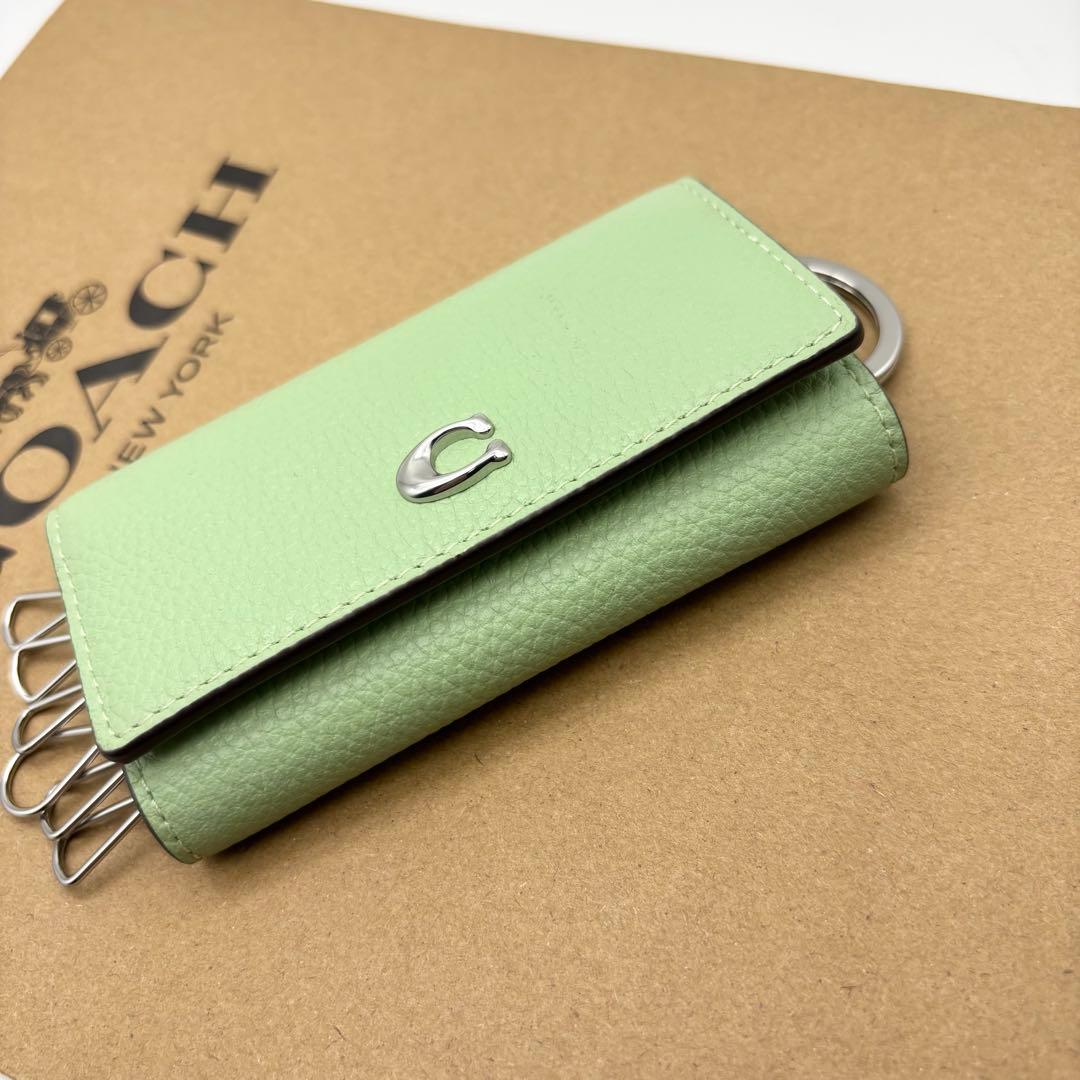 【COACH☆新品】 エッセンシャル 6 リング キー ケース☆ペブル レザー