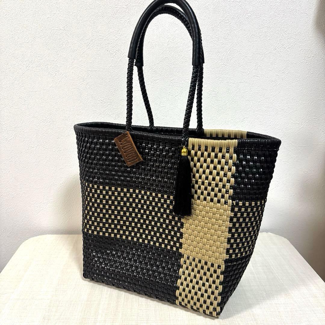 WOVEN ウーヴンエブリデイトートメルカドバッグ かごバック　ブラック