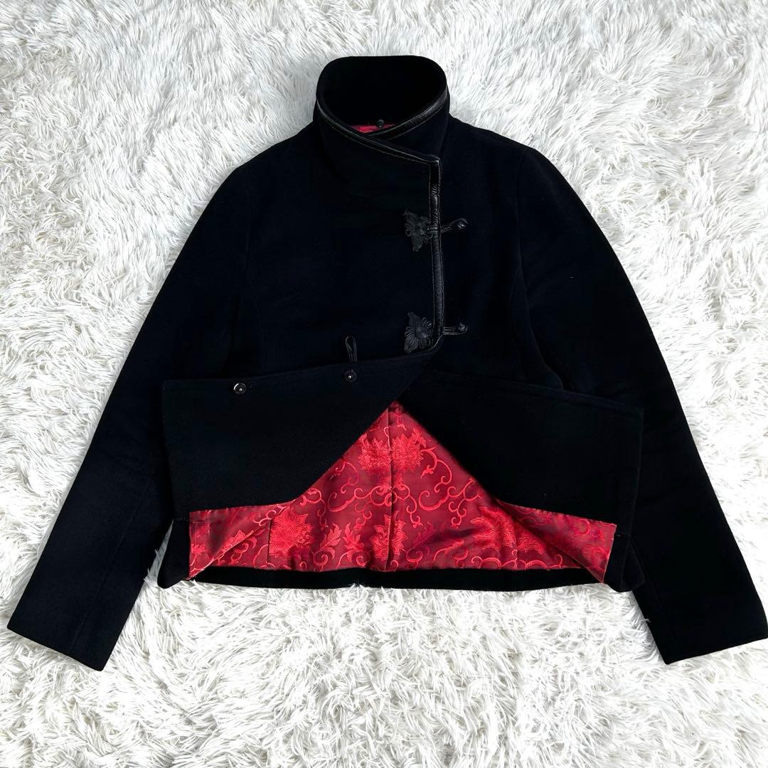 VIVIENNE TAM マオカラー アンゴラコート チャイナボタン ファー付き