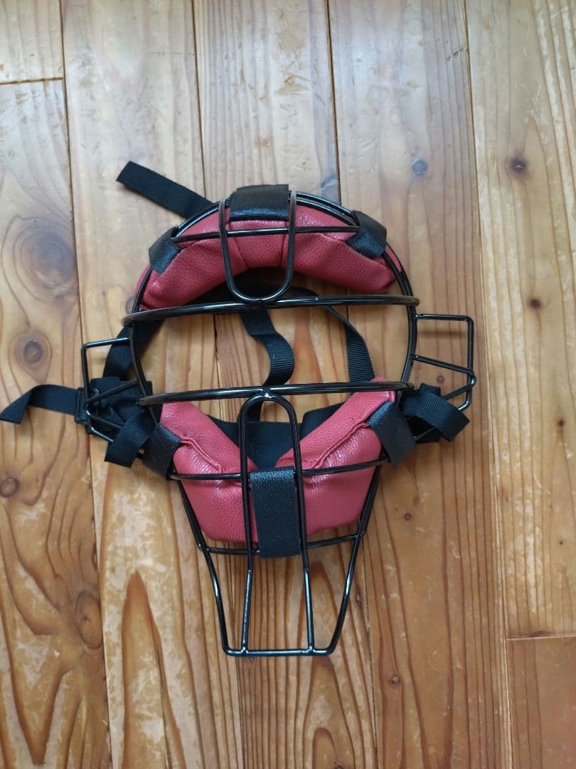 一般軟式用キャッチャー防具一式プロマーク黒/赤