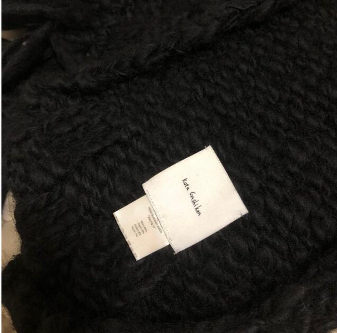 サ*！様 kota gushiken 大判ニットマフラーscarf 黒コータグシ
