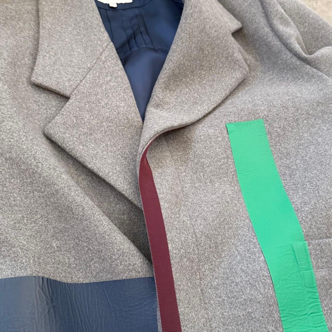 k*7様 un3d コート カラーライン テープ　アンスリード グレー