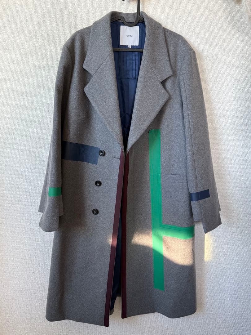 k*7様 un3d コート カラーライン テープ　アンスリード グレー