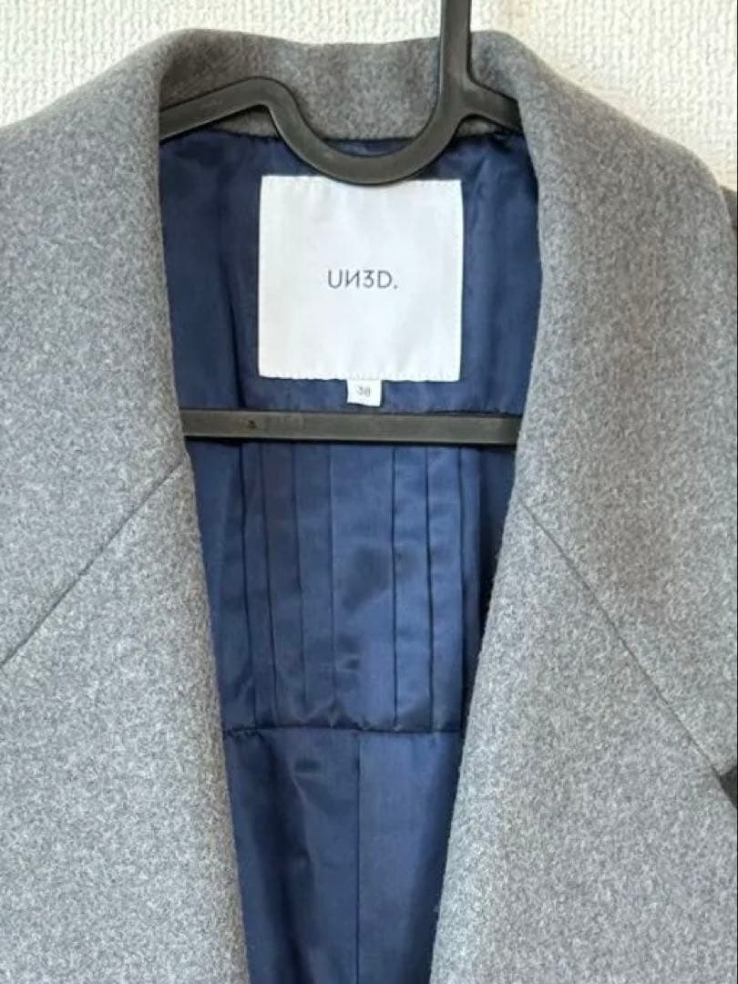 k*7様 un3d コート カラーライン テープ　アンスリード グレー