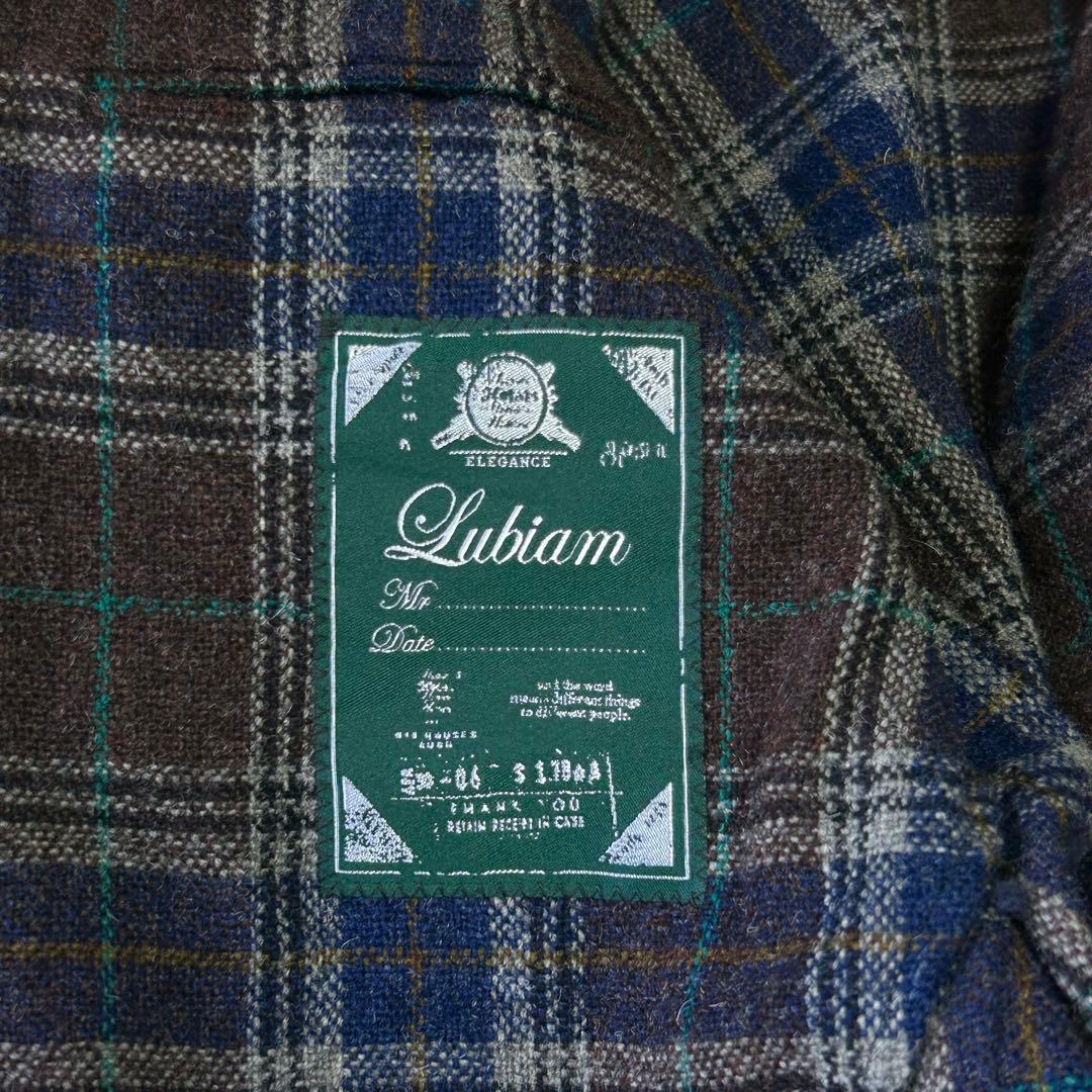 美品エルビーエム ルビアム ツイード ウール チェック テーラードジャケット48