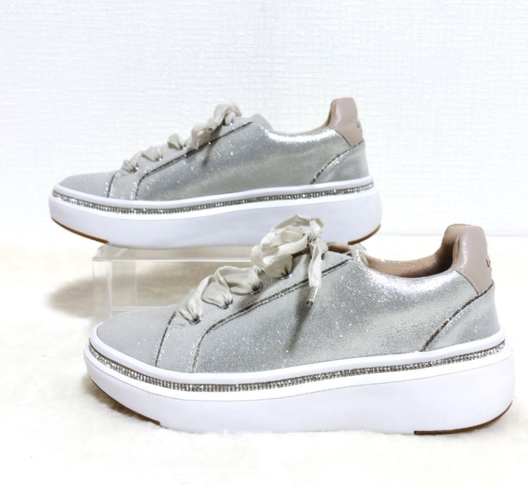 【美品】LANVIN ランバン　スニーカー　シルバー　グリッター　ラメ　22.5