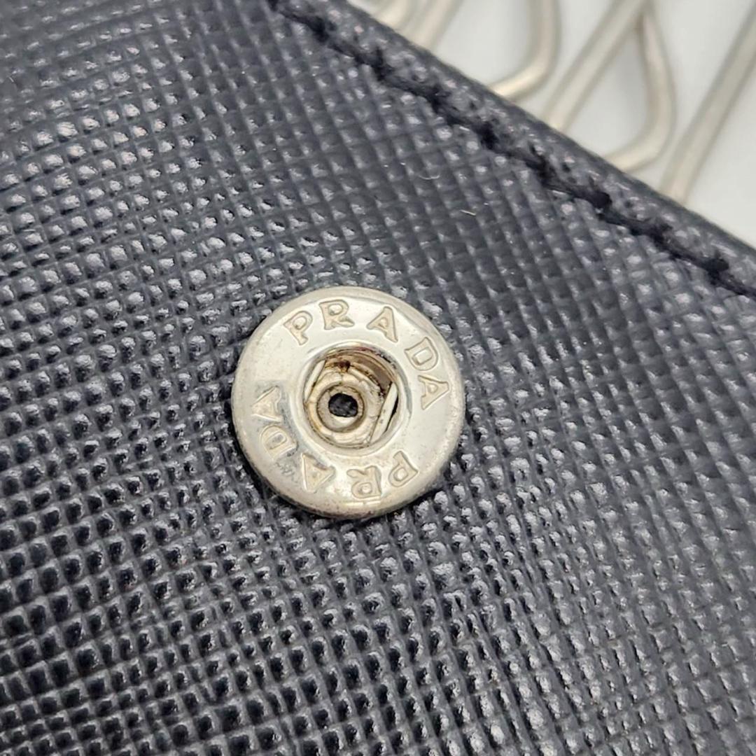 プラダ 6連キーケース 三角ロゴプレート サフィアーノレザー ダブルホック 美品