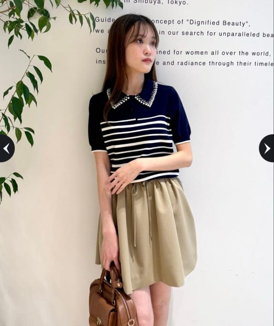 Arpege story Rirandture パールカラーポロニット