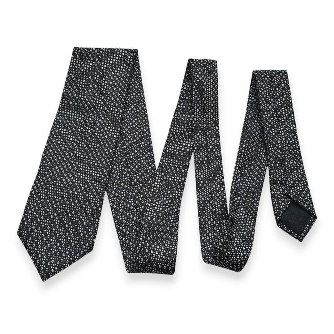 美品✨GUCCI ネクタイ　グッチ　GG柄　ブラック　高級　黒　【B】