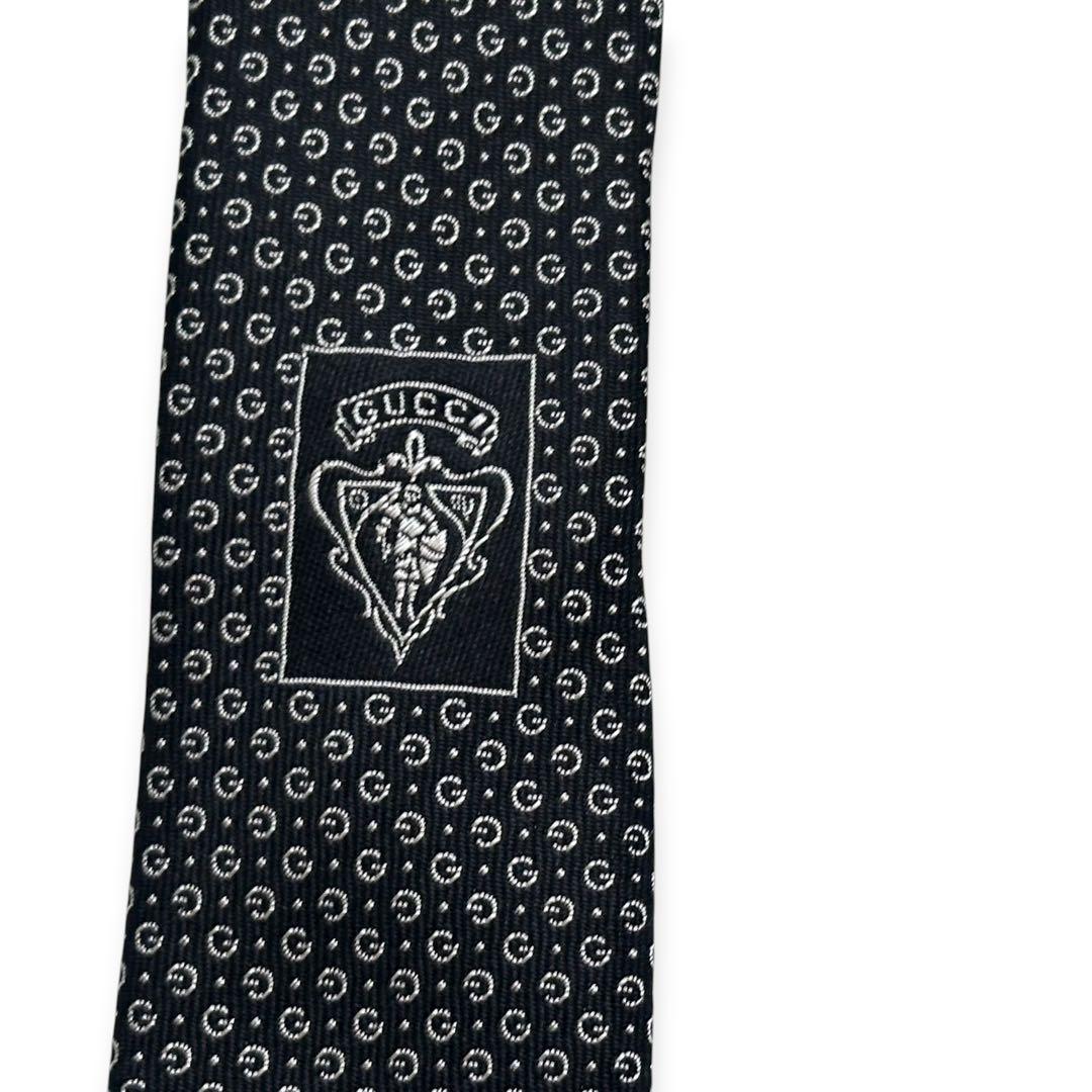美品✨GUCCI ネクタイ　グッチ　GG柄　ブラック　高級　黒　【B】