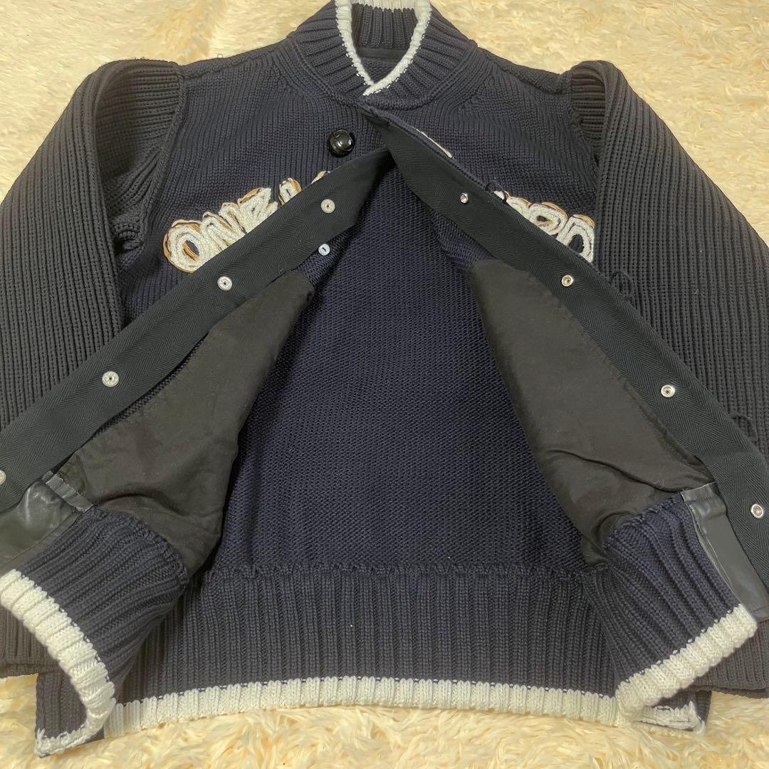 sacai ONE KIND WORDスタジャン ネイビー&ブラック