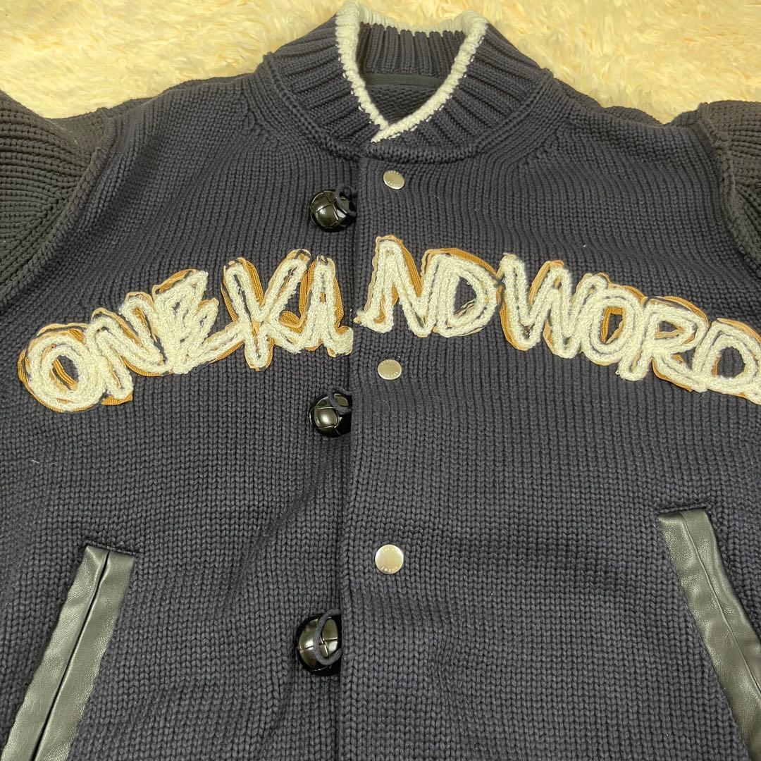 sacai ONE KIND WORDスタジャン ネイビー&ブラック