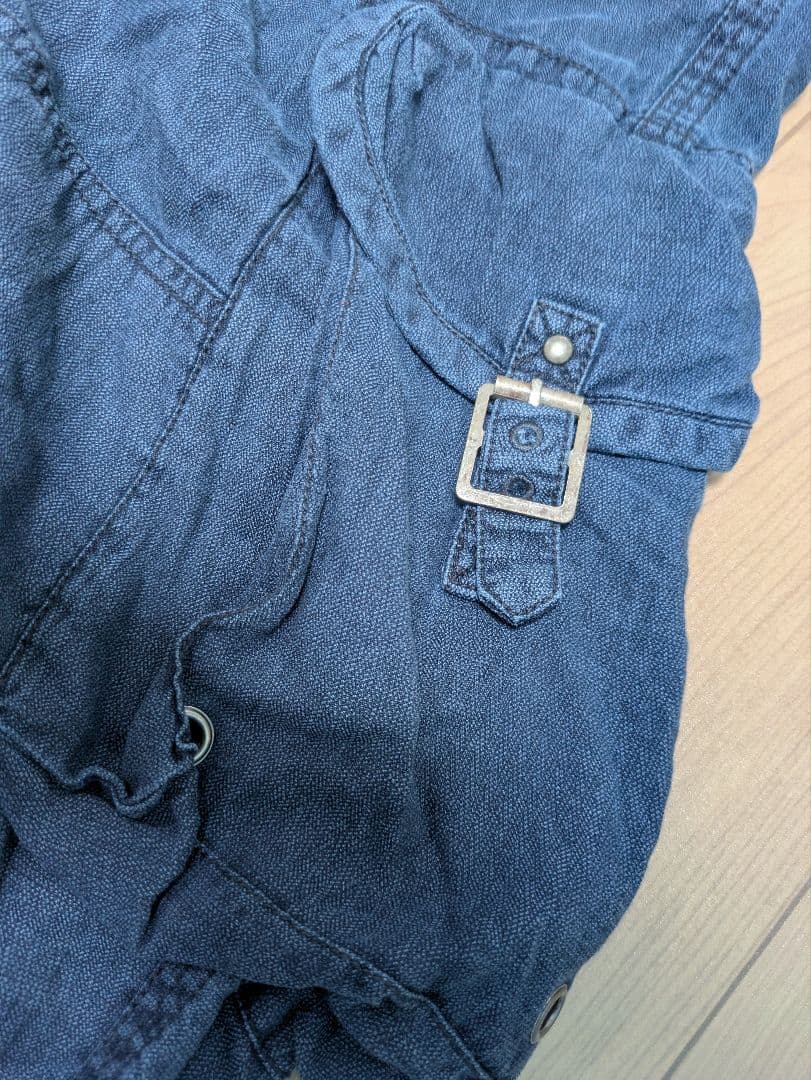 リネン タッサーシルク インディゴ カーゴパンツ　ラルフローレン　ヘリンボーン