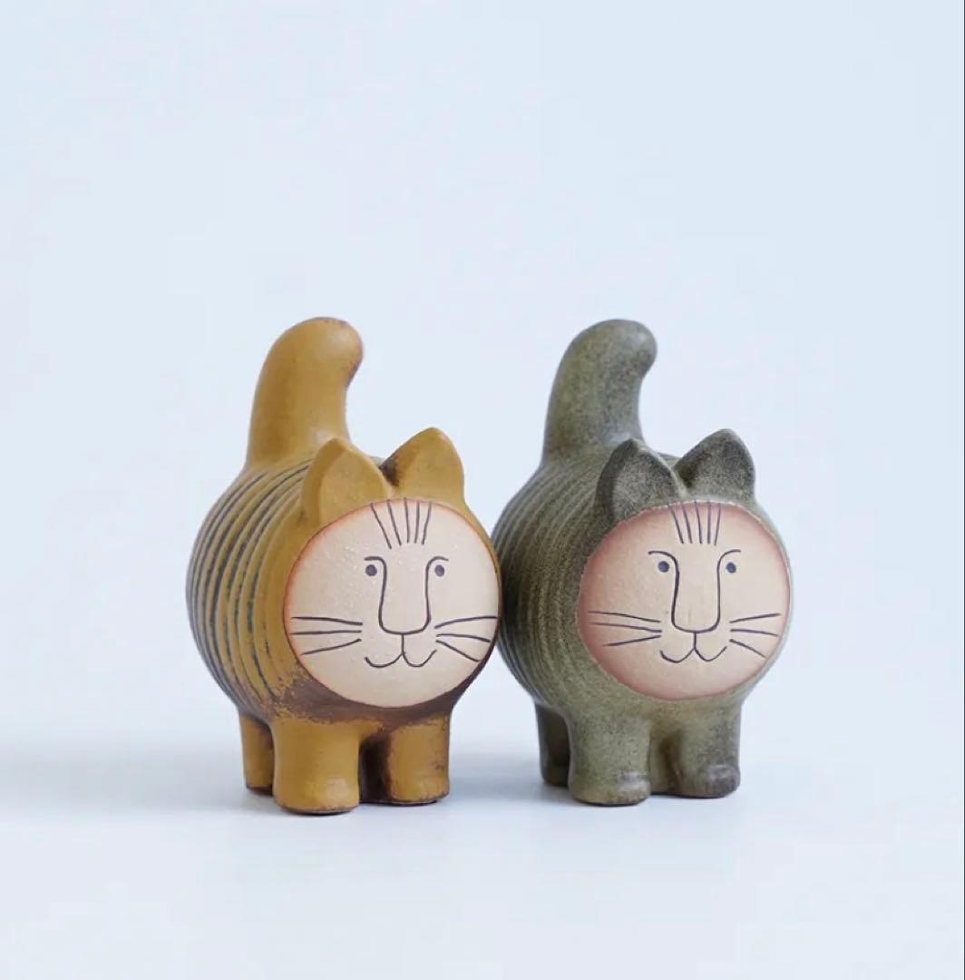 新品未使用 リサラーソン ディエチキャット グレー ブラウン 2体セット 置物