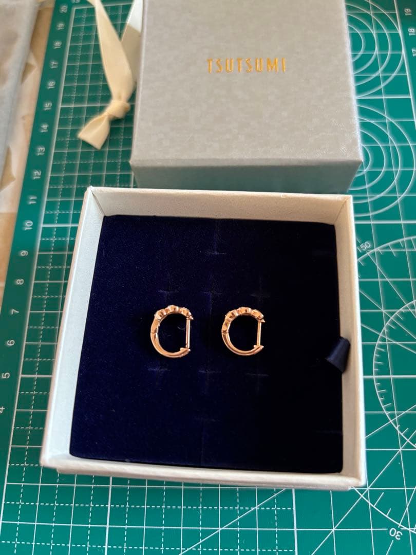 ピンクゴールドハートピアス