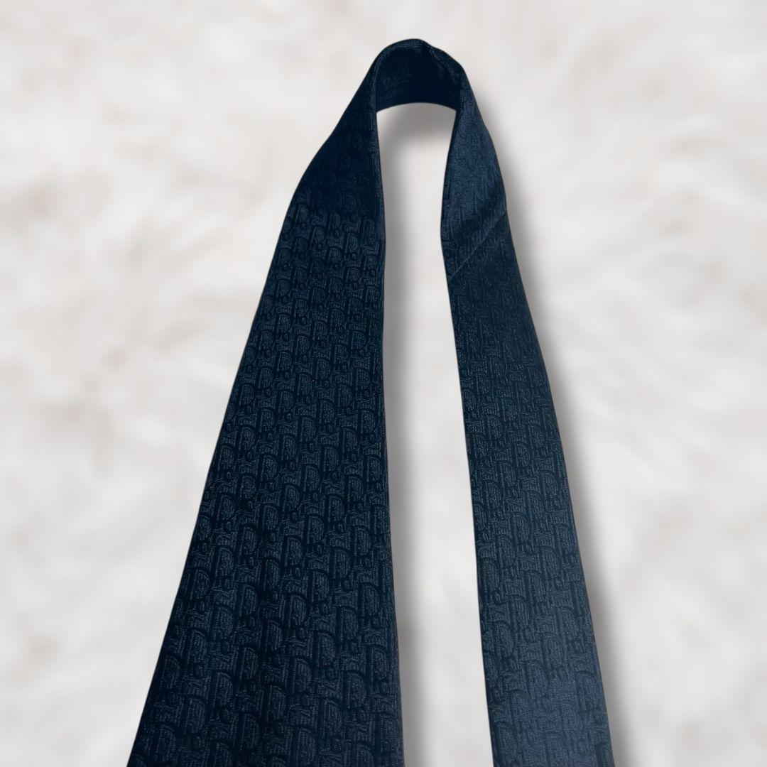 【未使用級✨️】クリスチャンディオール トロッター柄 ネイビー 黒メンズ ネクタイ