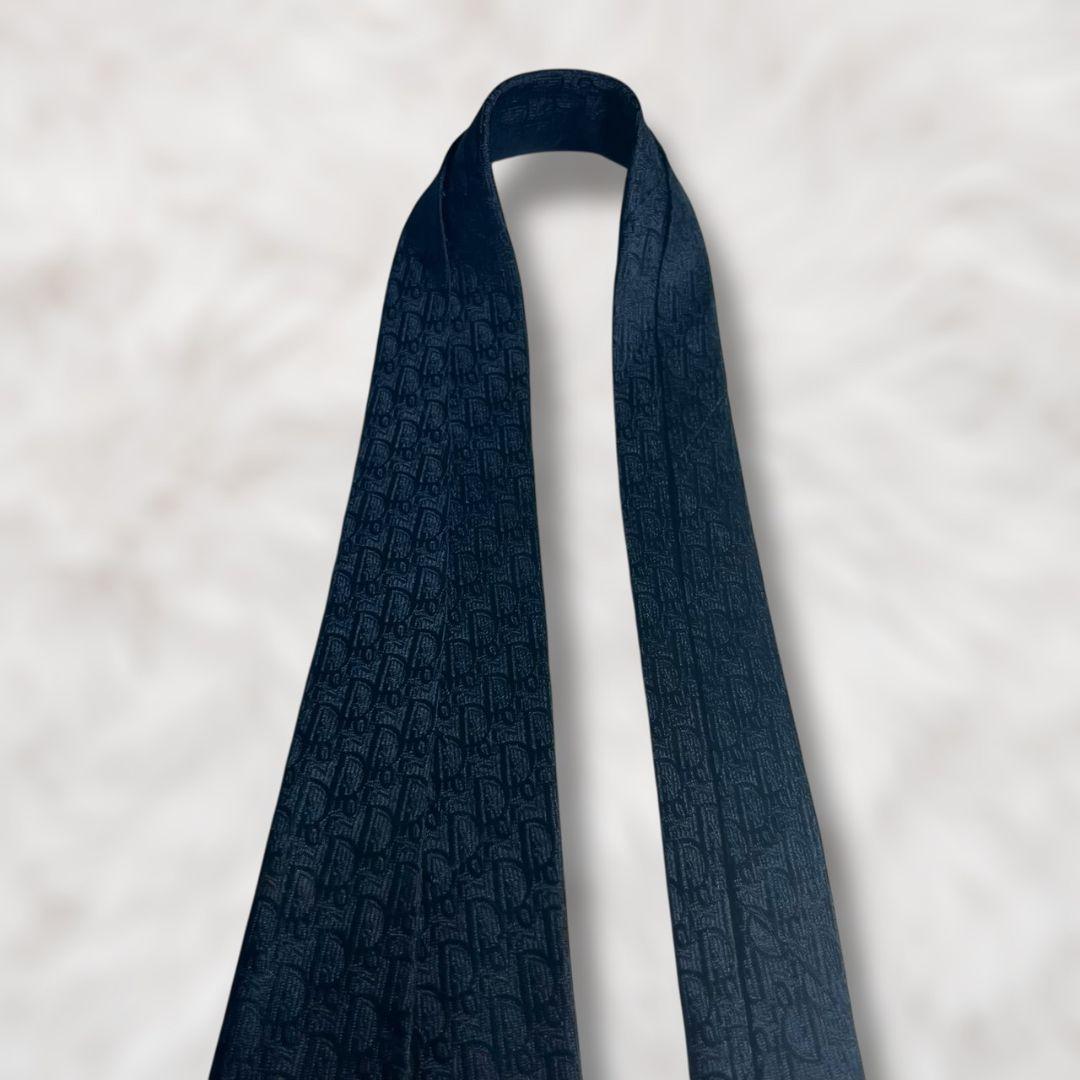 【未使用級✨️】クリスチャンディオール トロッター柄 ネイビー 黒メンズ ネクタイ