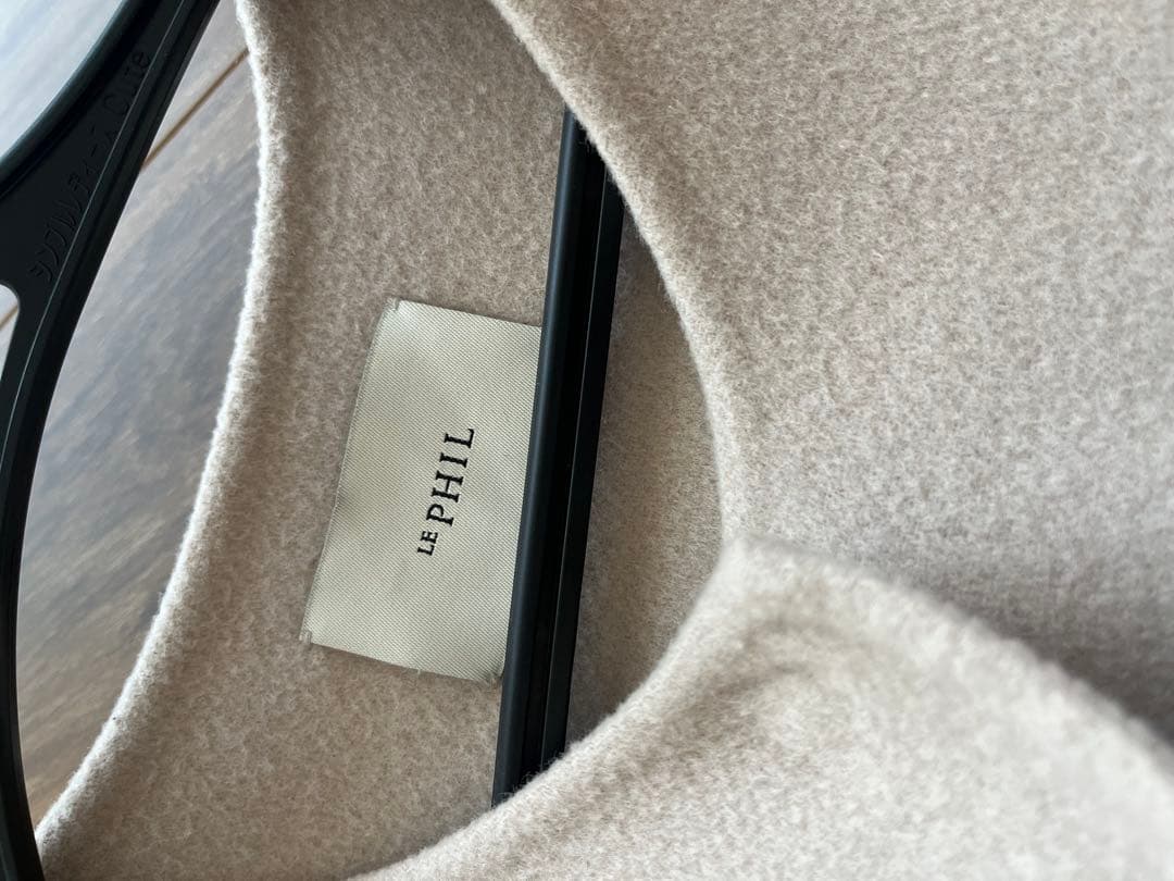 LE PHIL ソフトウールリバーポンチョ　ベージュ　1サイズ