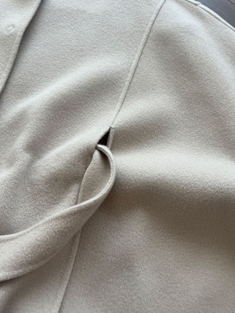 LE PHIL ソフトウールリバーポンチョ　ベージュ　1サイズ