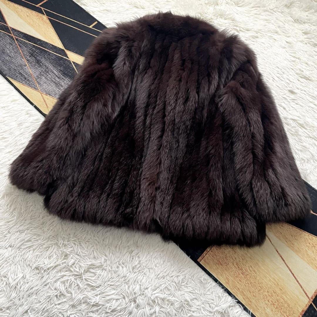 さらさら肉厚◎/総丈80 染め/カラーフォックス ボリューム ファーコート 毛皮