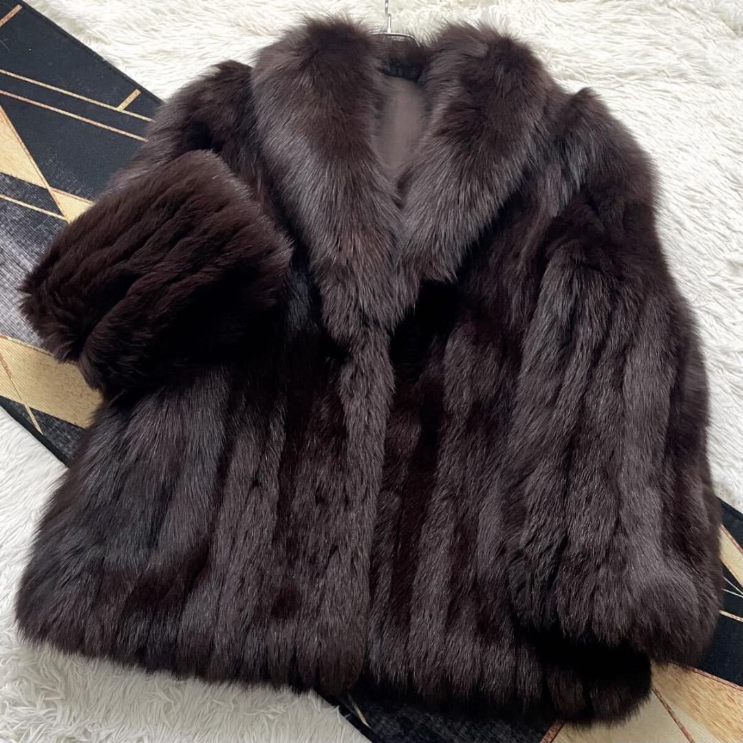 さらさら肉厚◎/総丈80 染め/カラーフォックス ボリューム ファーコート 毛皮