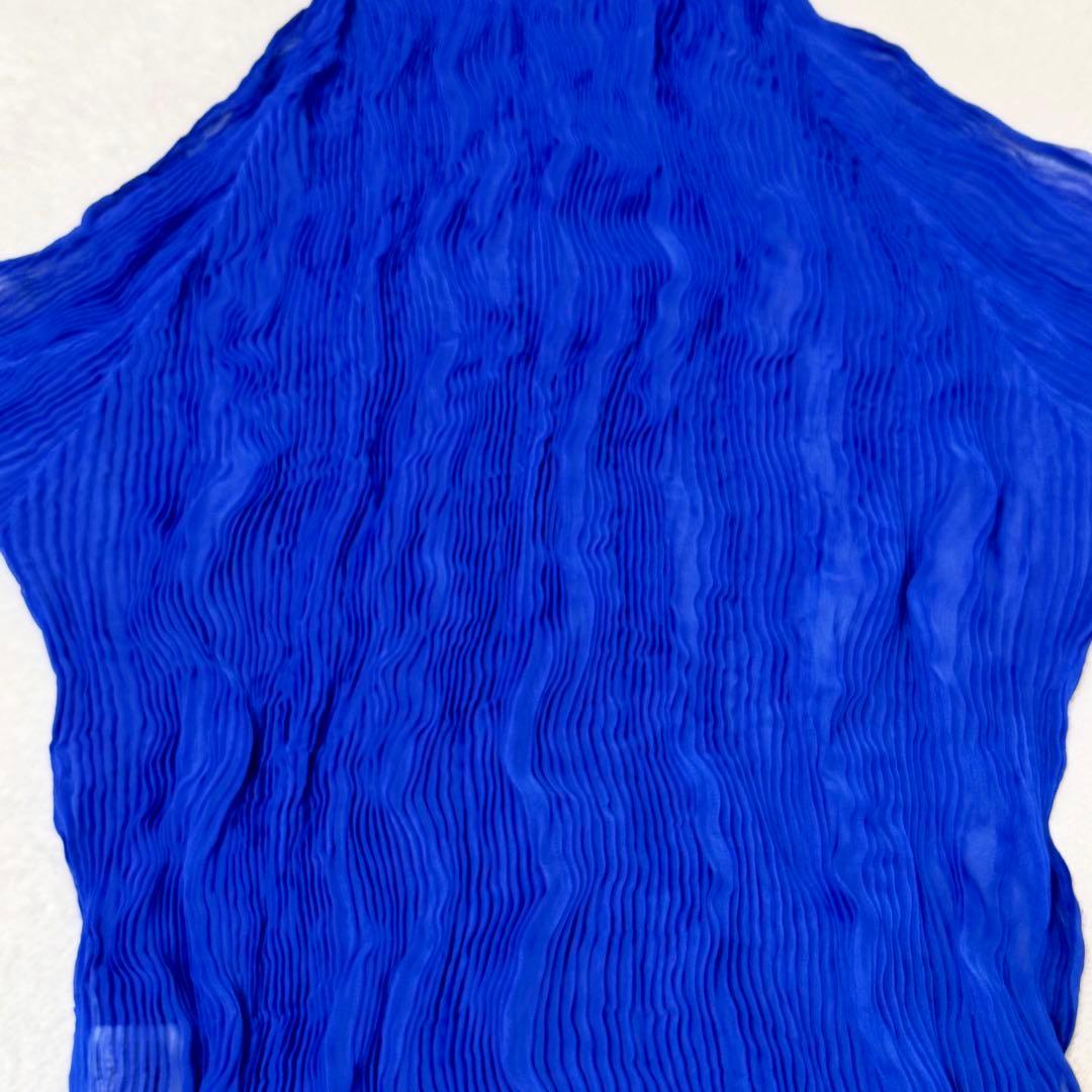 極美品✨ISSEY MIYAKE ねじりプリーツ　シースルー　ブルー　変形