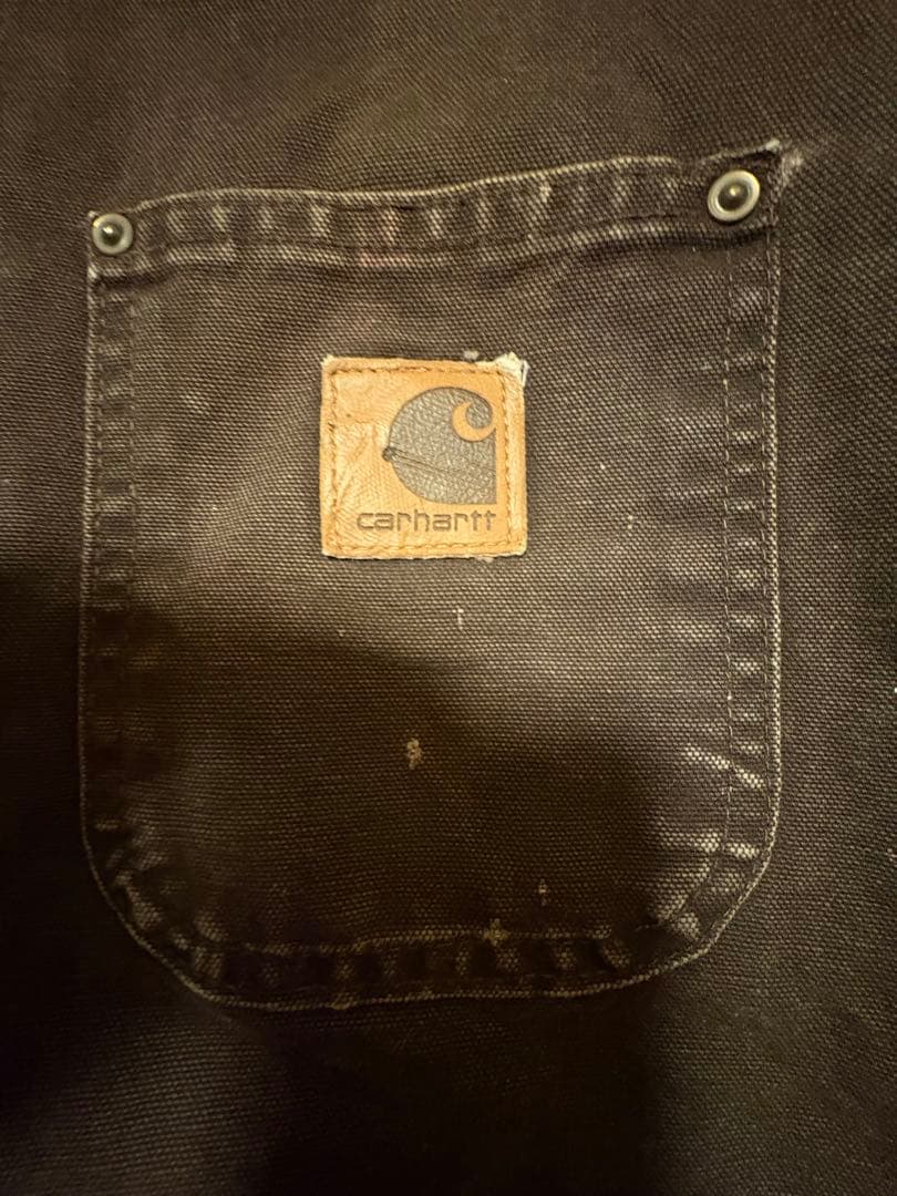 カーハート　襟コーディロイジャケット　ダークブラウンカーキ　ロゴ刺繍