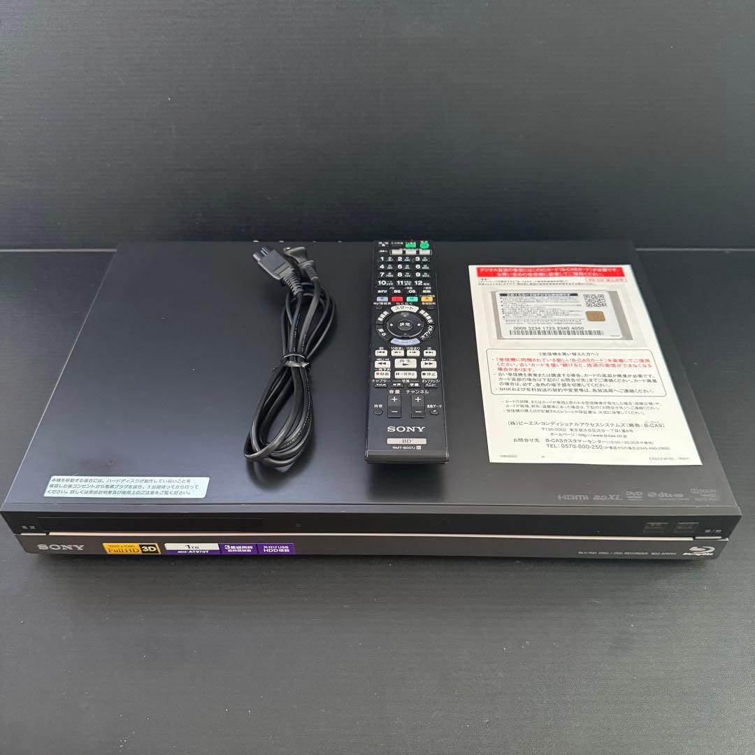 【動作良好】SONY ブルーレイレコーダー BDZ-AT970T 1TB