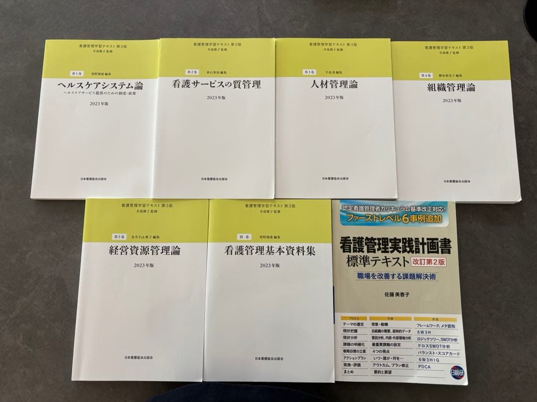 看護管理実践計画書 標準テキスト 2023年版 6冊セット+ 看護管理計画書