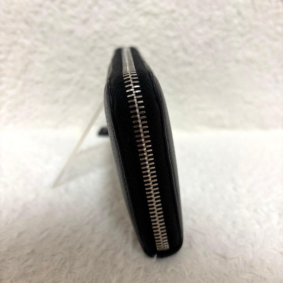 SAINT LAURENT ラウンドファスナー YSLロゴ金具 長財布 ブラック