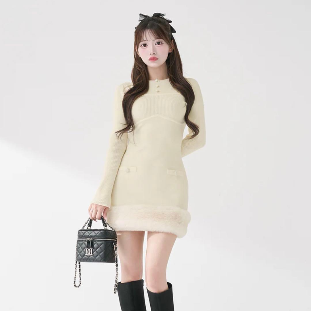 Darich ビジューケープニットミニワンピース FLサイズ