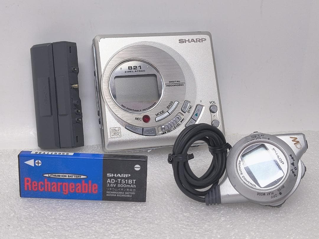 【通電確認済】SHARP 録再MDポータブルプレーヤー MD-MT821