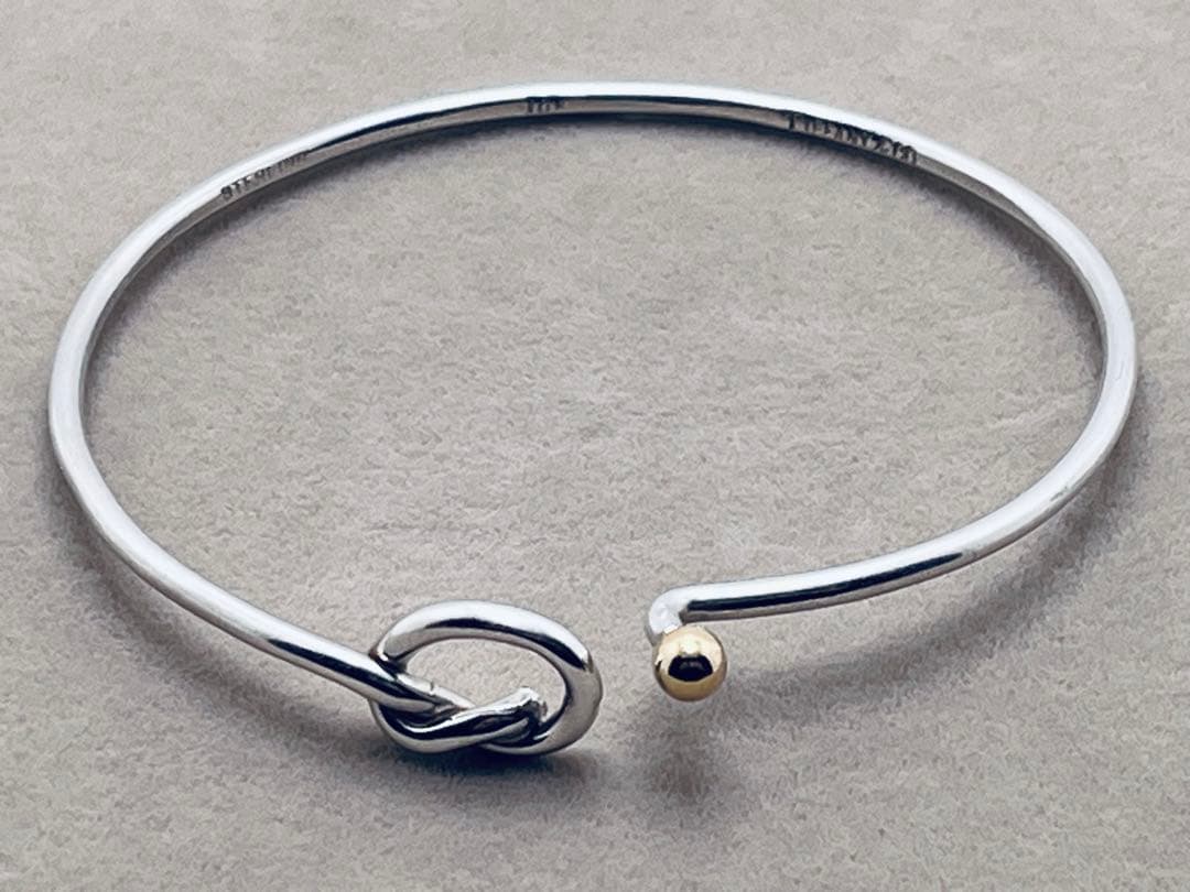 c290 ティファニー　フック&アイ　バングル　シルバー　925/750 k18