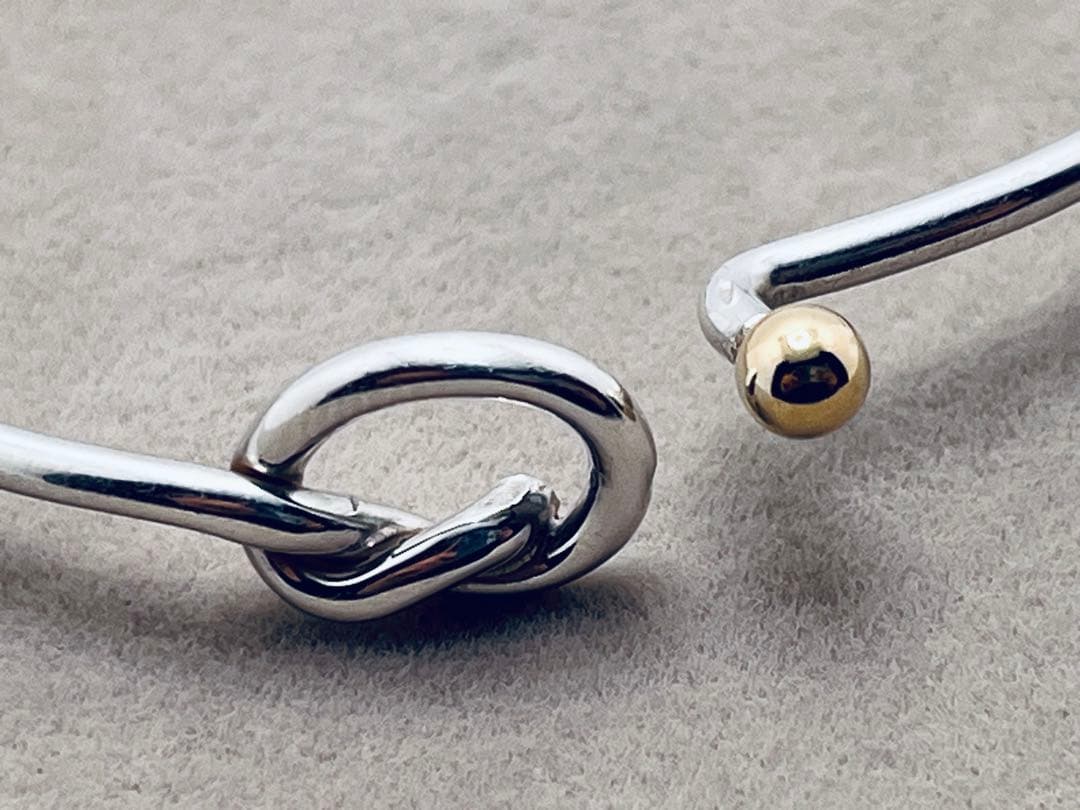 c290 ティファニー　フック&アイ　バングル　シルバー　925/750 k18