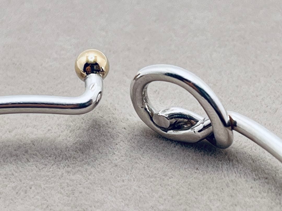 c290 ティファニー　フック&アイ　バングル　シルバー　925/750 k18