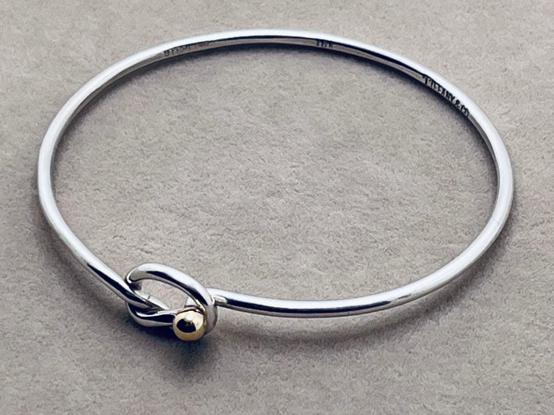 c290 ティファニー　フック&アイ　バングル　シルバー　925/750 k18
