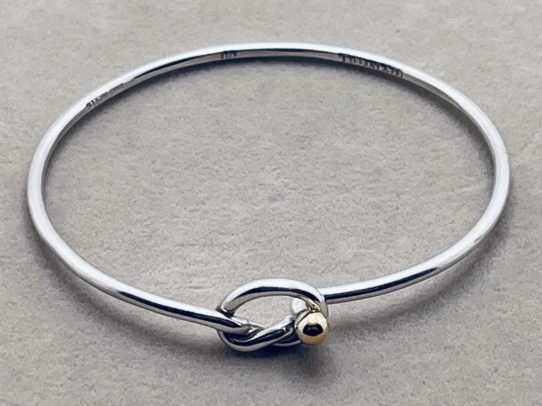 c290 ティファニー　フック&アイ　バングル　シルバー　925/750 k18