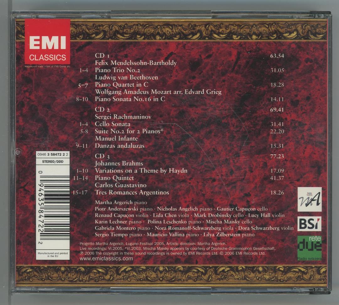 アルゲリッチ＆フレンズ ルガーノ・ライヴ 2002-2009 3枚組×7セット