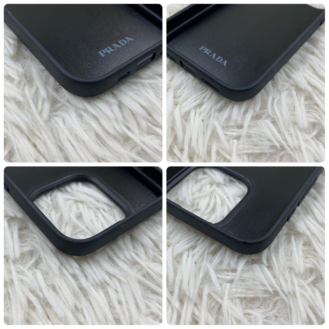プラダ iPhone15pro ケース 三角ロゴ ブラック RFID 付属品完備
