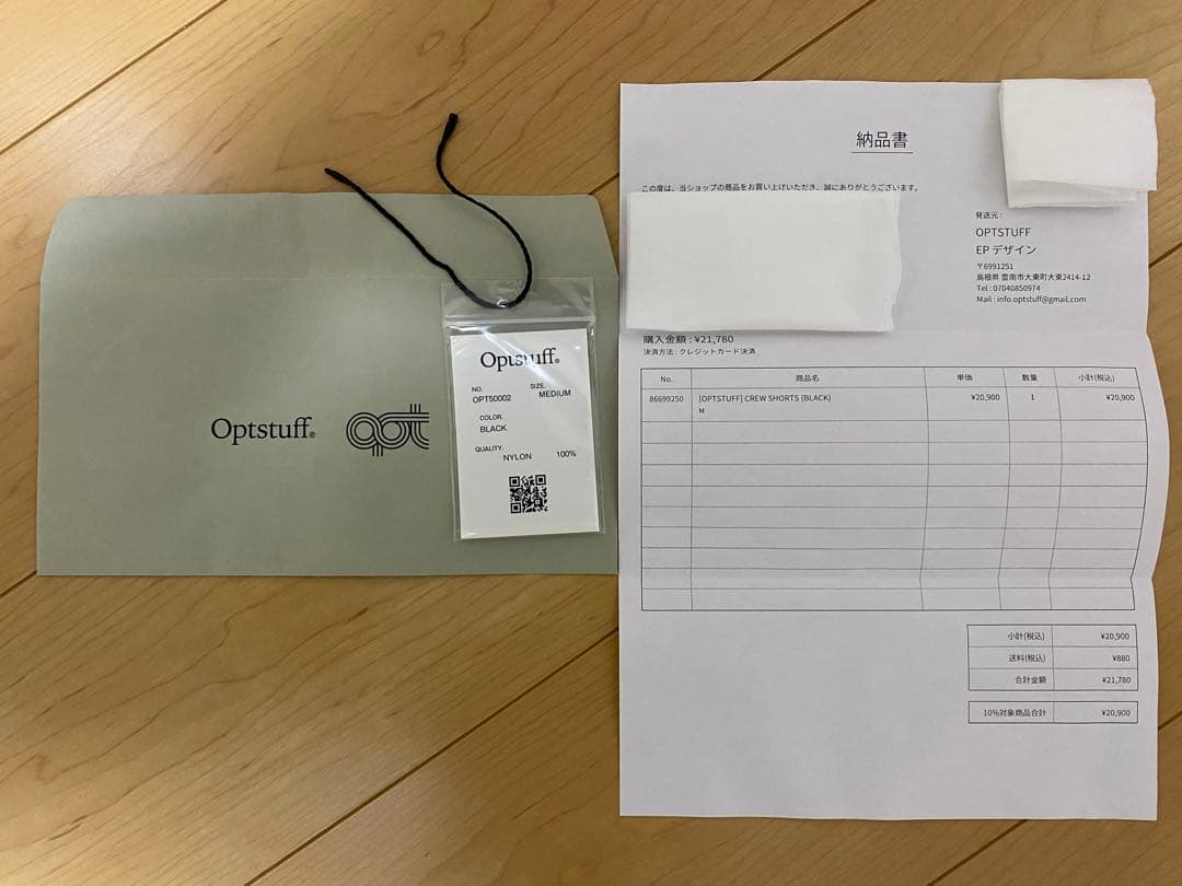 H*R様 Optstuff オプトスタフCREW SHORTS ブラックM