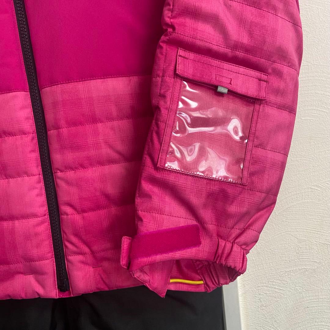 美品DESCENTE 160 レディースS相当 スキーウェア ピンク黒 デサント