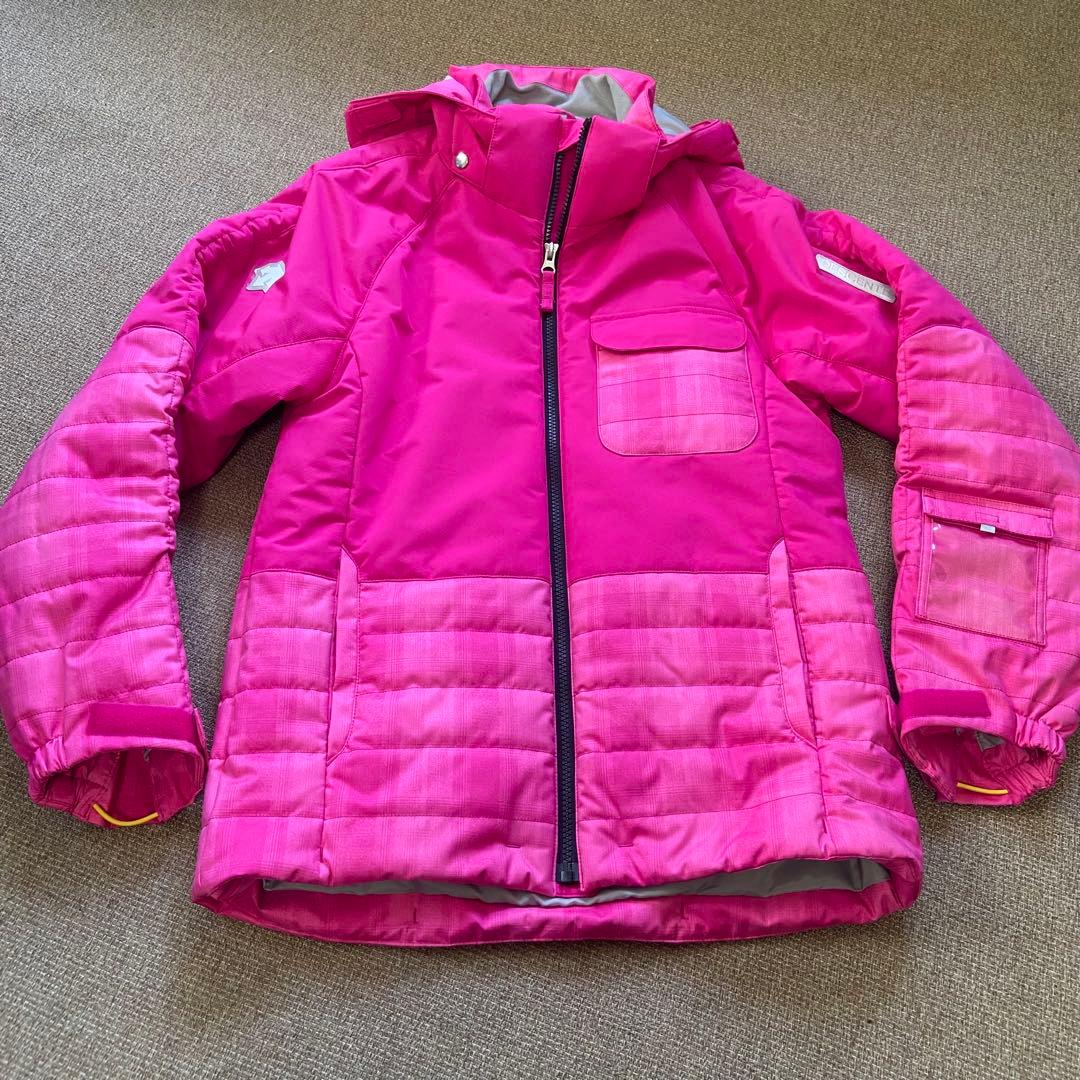 美品DESCENTE 160 レディースS相当 スキーウェア ピンク黒 デサント