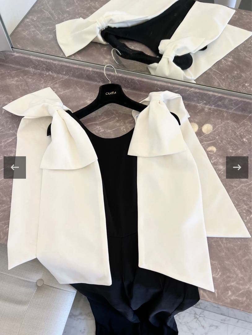 試着のみ CLARA セレクトショップ ビッグリボン ロンパース Sサイズ