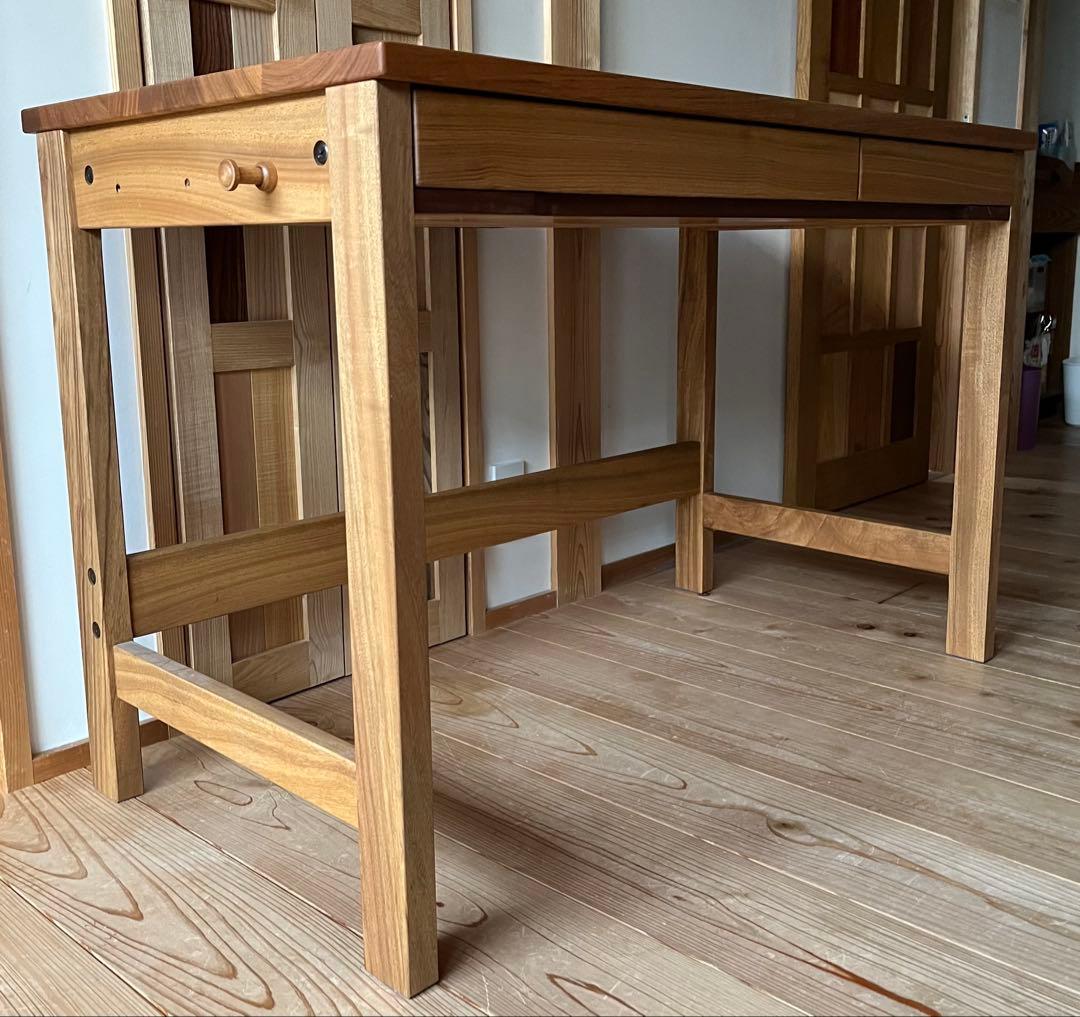 k*n様 楠 天然無垢 デスク リボス社塗装 橋詰家具製 ラスク 110cm 国